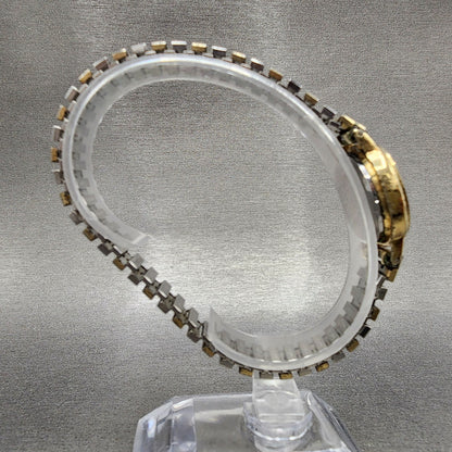 Seiko Digital Watch Women 22mm LCD White Dial Gold Tone Oval B3375050 New Batt8