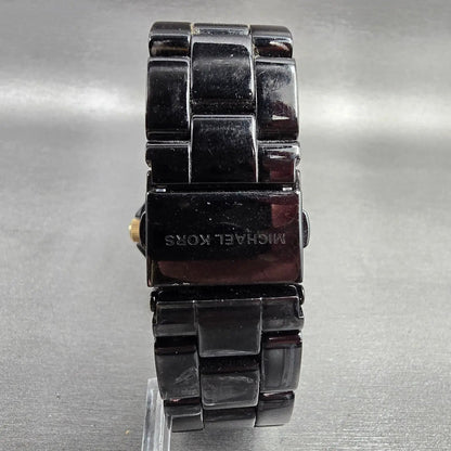 Michael Kors Madison Watch Men 42mm Black Dial Black Date MK-5173 New Battery7