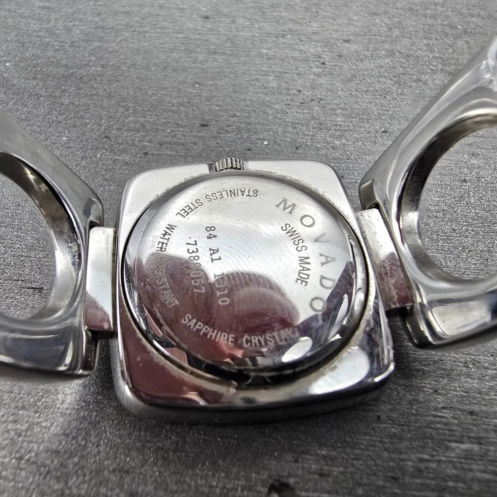 Movado Dolca Watch Women 24mm Silver Dial Silver Tone Square 84 A1 1310 New Batt9