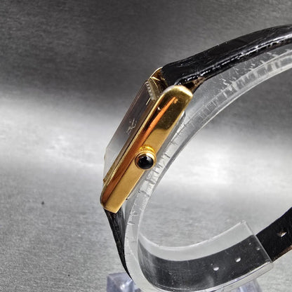 Citizen Tank Watch Women 17mm Black Dial Gold Rectangle 3220-945174 New Battery2
