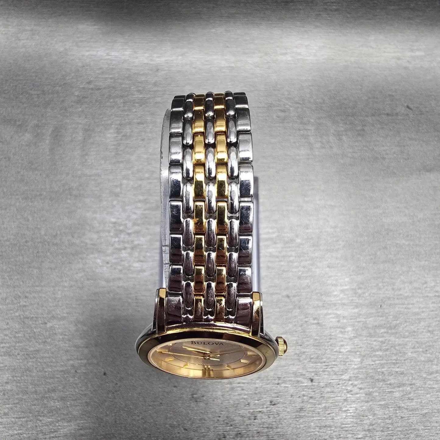 Bulova Watch Women 27mm Silver Dial Two Tone Round 98V29 New Battery4