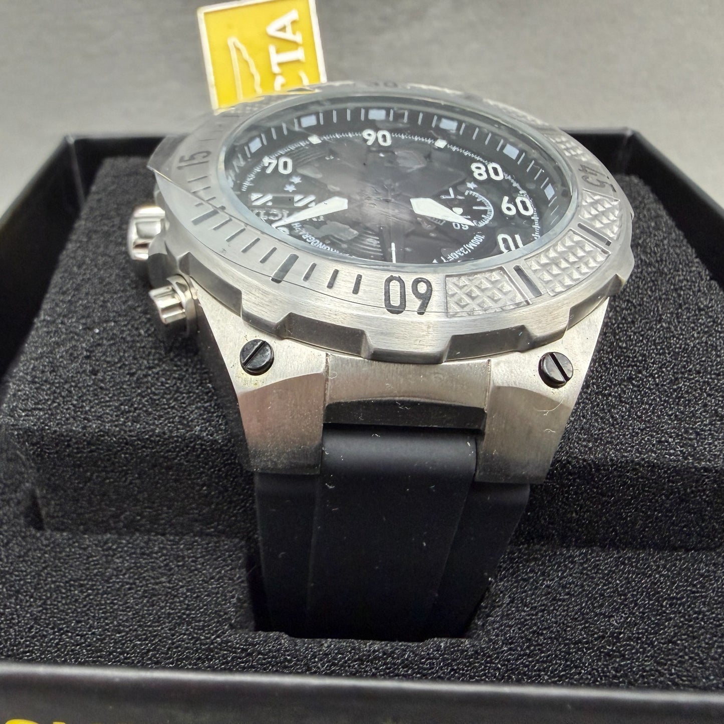 Invicta Aviator Ascend Chrono Watch Men 49mm Black Dial Steel Date 398884