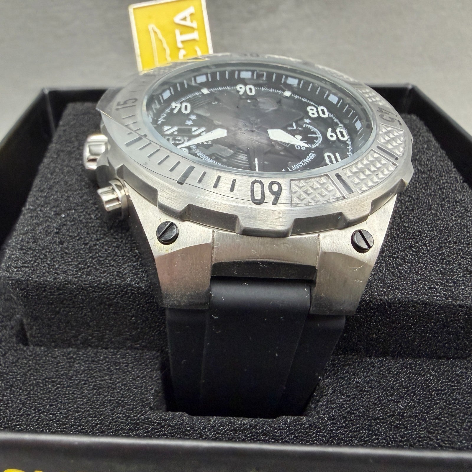 Invicta Aviator Ascend Chrono Watch Men 49mm Black Dial Steel Date 398884