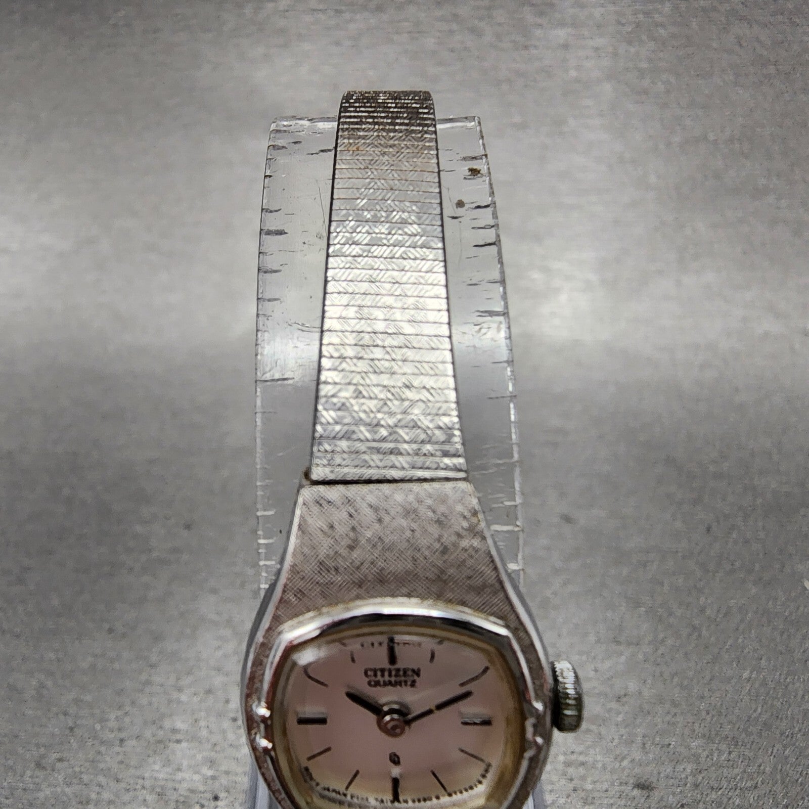 Citizen CQ Watch Women 16mm Silver Dial Silver Tone Square 3220891481  New Batt4