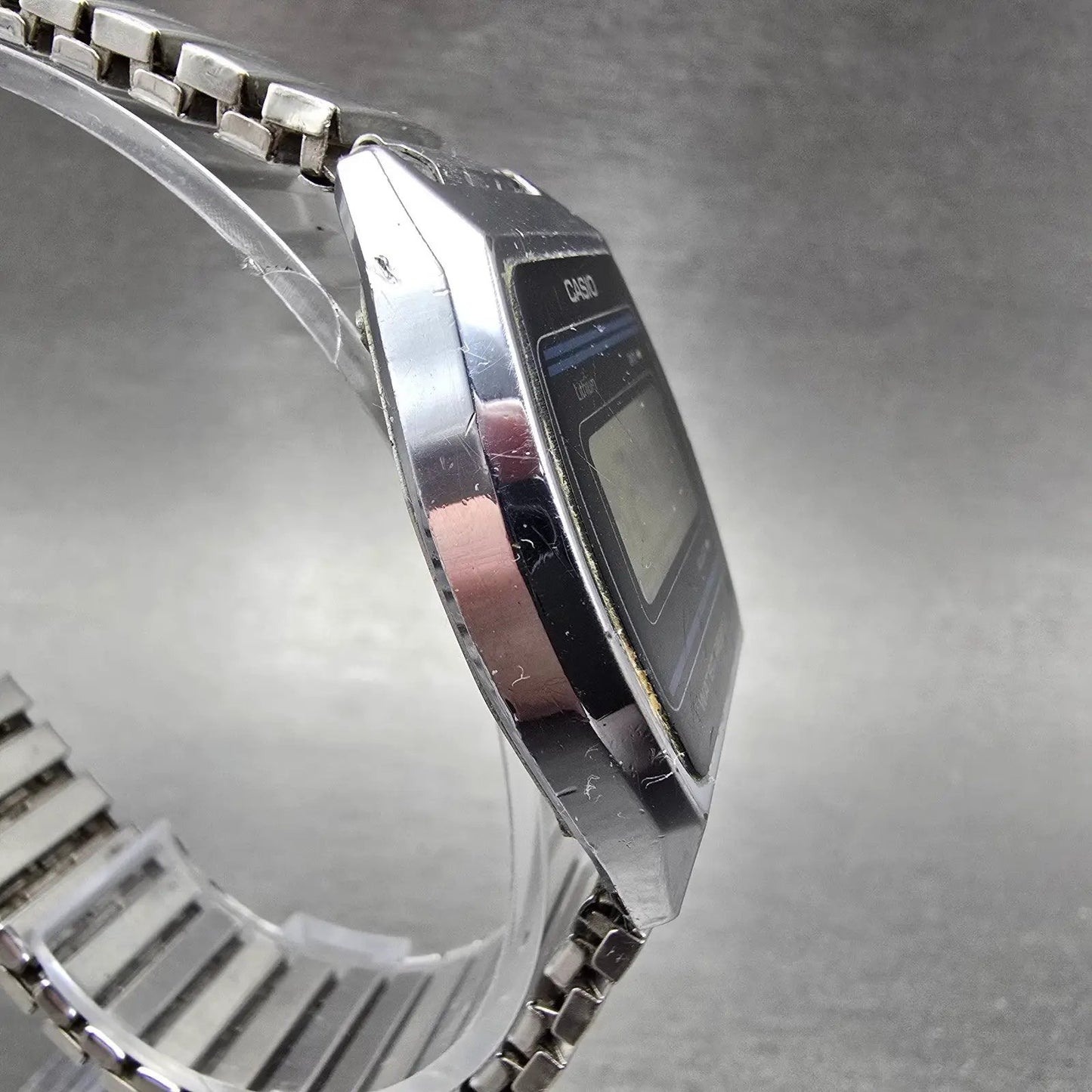 Casio B612W Watch Men 35mm Digital Silver Tone Date Hexagon New Battery VTG LKLK3