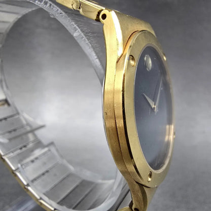 Movado Museum Watch Men 32mm Black Dial Gold Round 88.A2.876 PARTS Vintage4