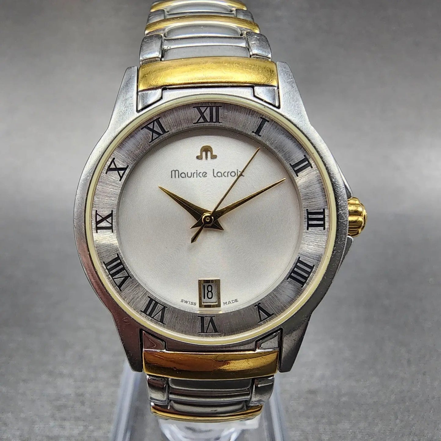 Maurice Lacroix Miros Watch Women 24mm Silver Dial Two Tone Date Round New Batt0