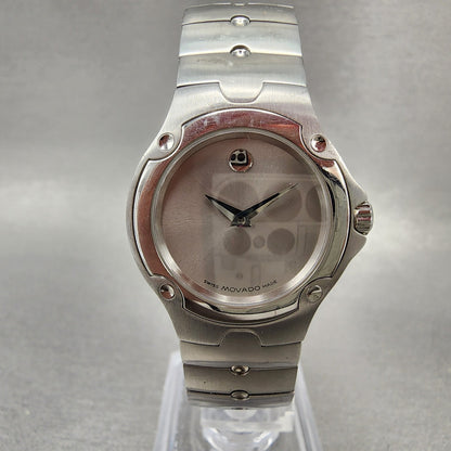 Movado Sports Edition Watch Women 27mm Silver Dial Stainless Steel New Battery0