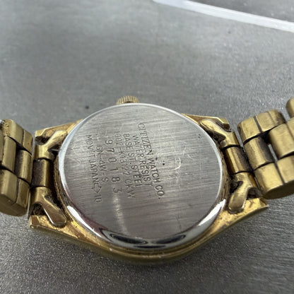 Citizen Railroad Approved Watch Women 25mm White Dial Gold Tone Daydate New Batt9