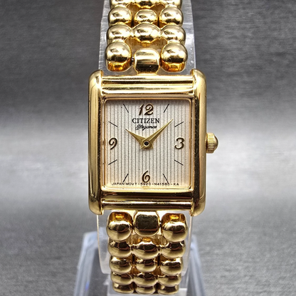 Citizen Elegance Watch Women 17mm Champagne Dial Gold Tone 5920-S49895 New Batt0
