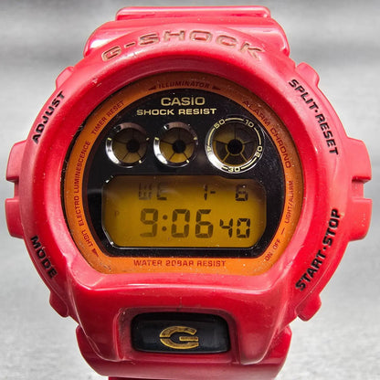 Casio G-Shock DW-6900CB Watch Men 51mm Red Alarm Chronograph Timer New Battery1