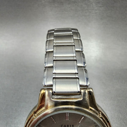 Seiko ALBA Carib Watch Men 35mm Gray Dial Silver Tone Round V742-8030 New Batt