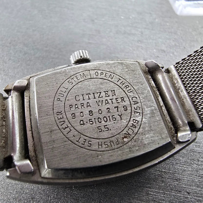 Citizen Cosmo Star Tank Watch Women 23mm Silver Dial Steel Date 4-610016 Runs9