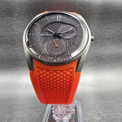 Skagen Watch Men 41mm Gray Dial Titanium Date Round 435XXLTMO New Battery5