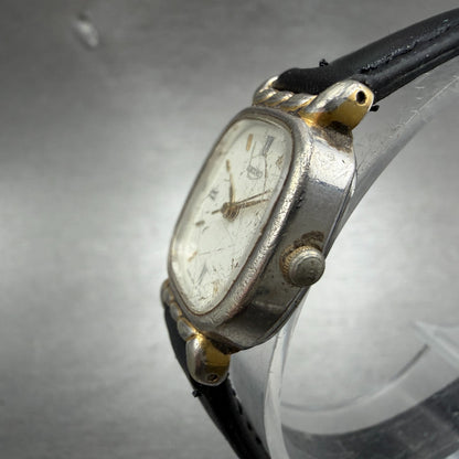 Seiko Watch 20mm Women White Dial Two Tone Rectangle 2P21-5340 New Battery2