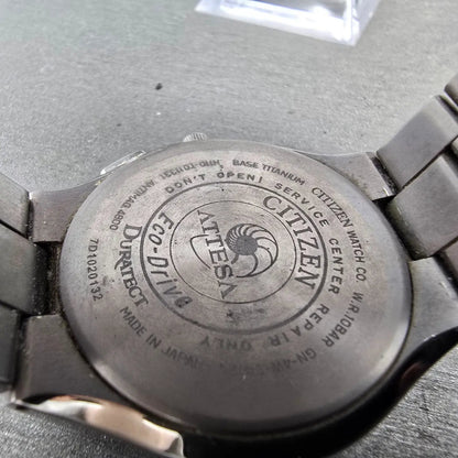 Citizen Eco-Drive Attesa Watch Men 38mm White Dial Titanium Atomic Date PARTS! P10