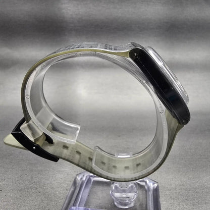 Swatch IT'S HERE Watch Women Black Dial Black Case Daydate GB741 New Battery8