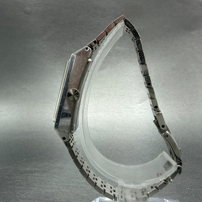 Seiko Watch Women 13mm Black Dial Silver Tone Rectangle Manual 1520-3670 PARTS7