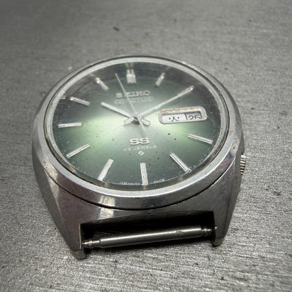 Seiko 5 Actus SS Watch Men 38mm Green Dial Silver Tone Daydate 5126-6010 PARTS3