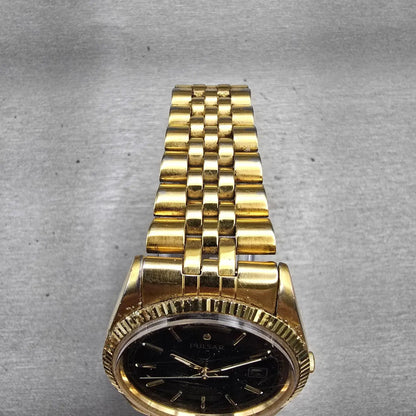 Seiko Pulsar President Watch Men 35mm Black Dial Gold Tone Daydate New Battery4