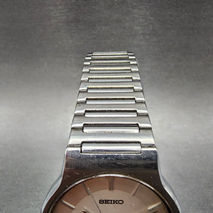 Seiko Watch Men 31mm Silver Dial Silver Tone Round 5p31-6a20 New Battery