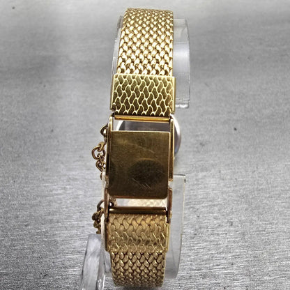 Seiko Watch Women 22mm Gold Dial Gold Tone Round 1400-0479 New Battery Vintage7
