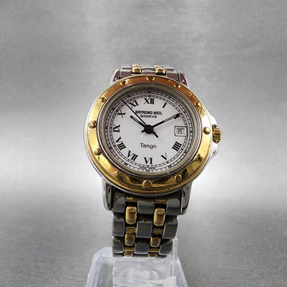 Raymond Weil Tango Watch Women 28mm White Dial Two Tone Date Round New Battery A5