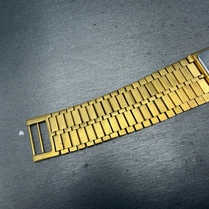 Bulova Tank Watch Men 25mm Black Dial Gold Tone READ!!!! Rectangle 92M51 New Bat10