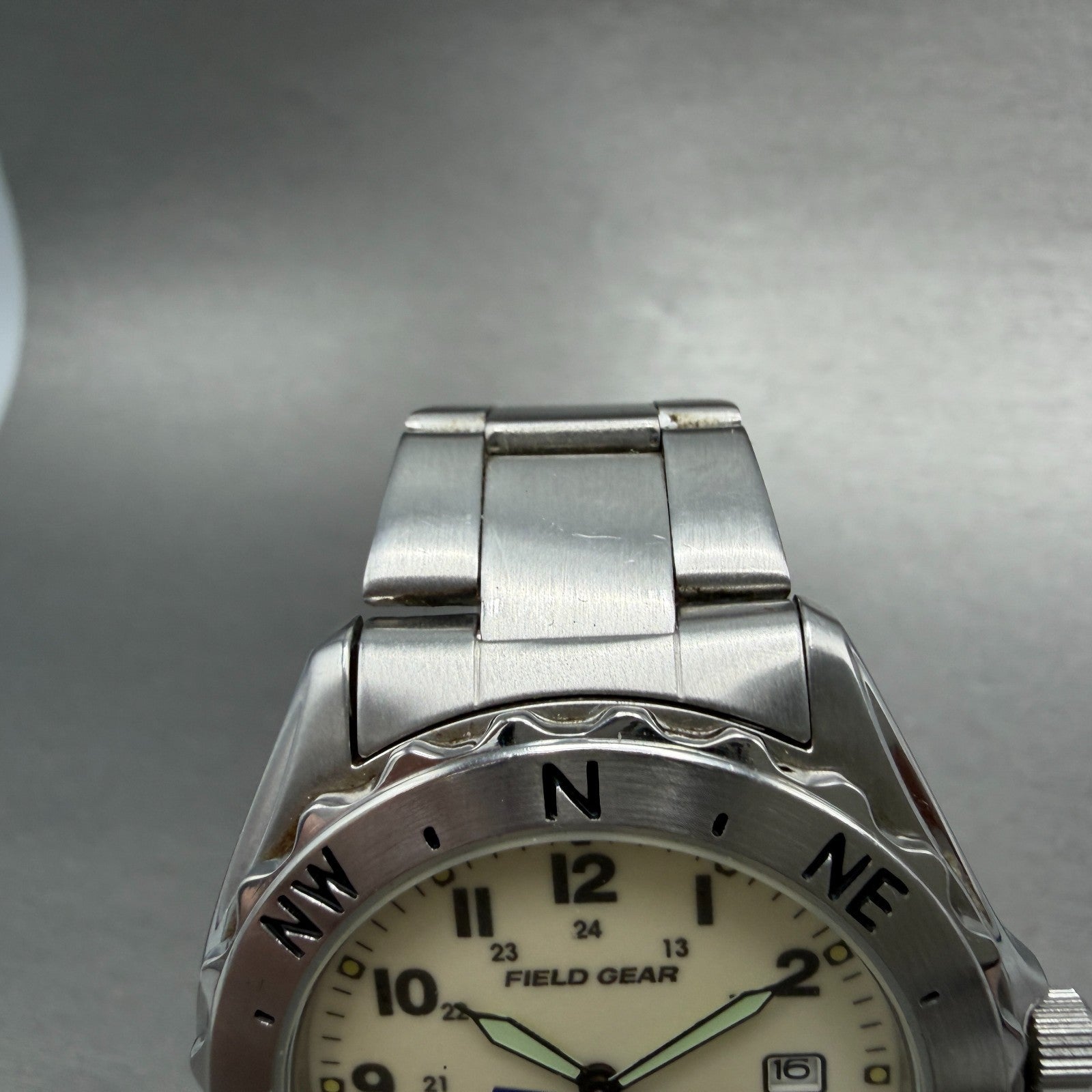Seiko Alba field Gear Watch Men 40mm Luminous Dial Steel Date V732-0R30 PARTS5
