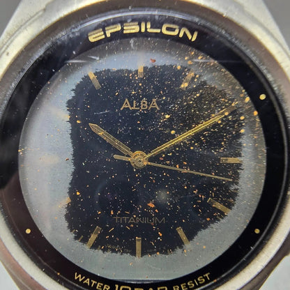Seiko Alba Epsilon Watch Men 41mm Black Dial Titanium Ana Digi Y911-0A10 PARTS2