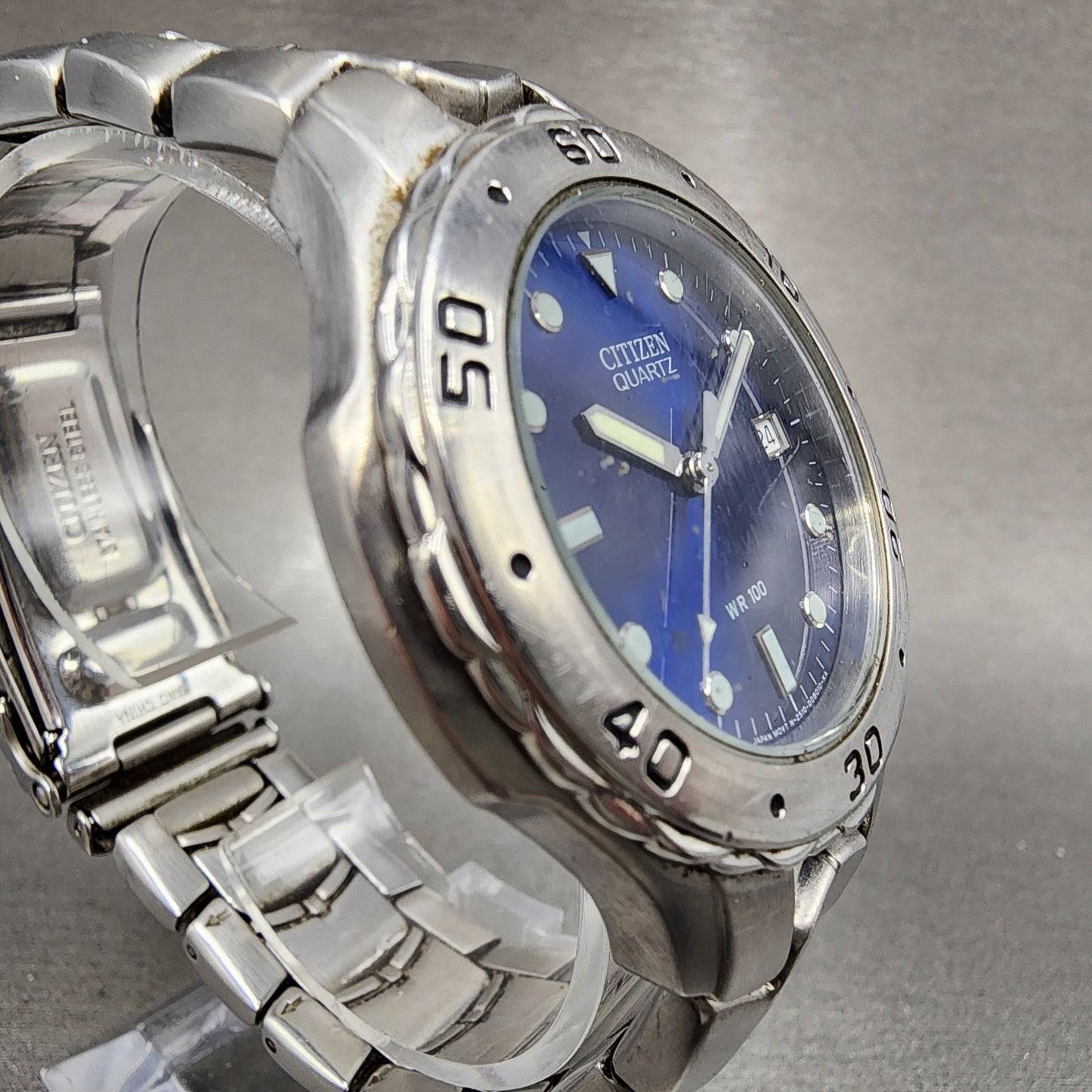 Citizen Watch Men 39mm Blue Dial Silver Tone Date 2510S92308 Round PARTS4