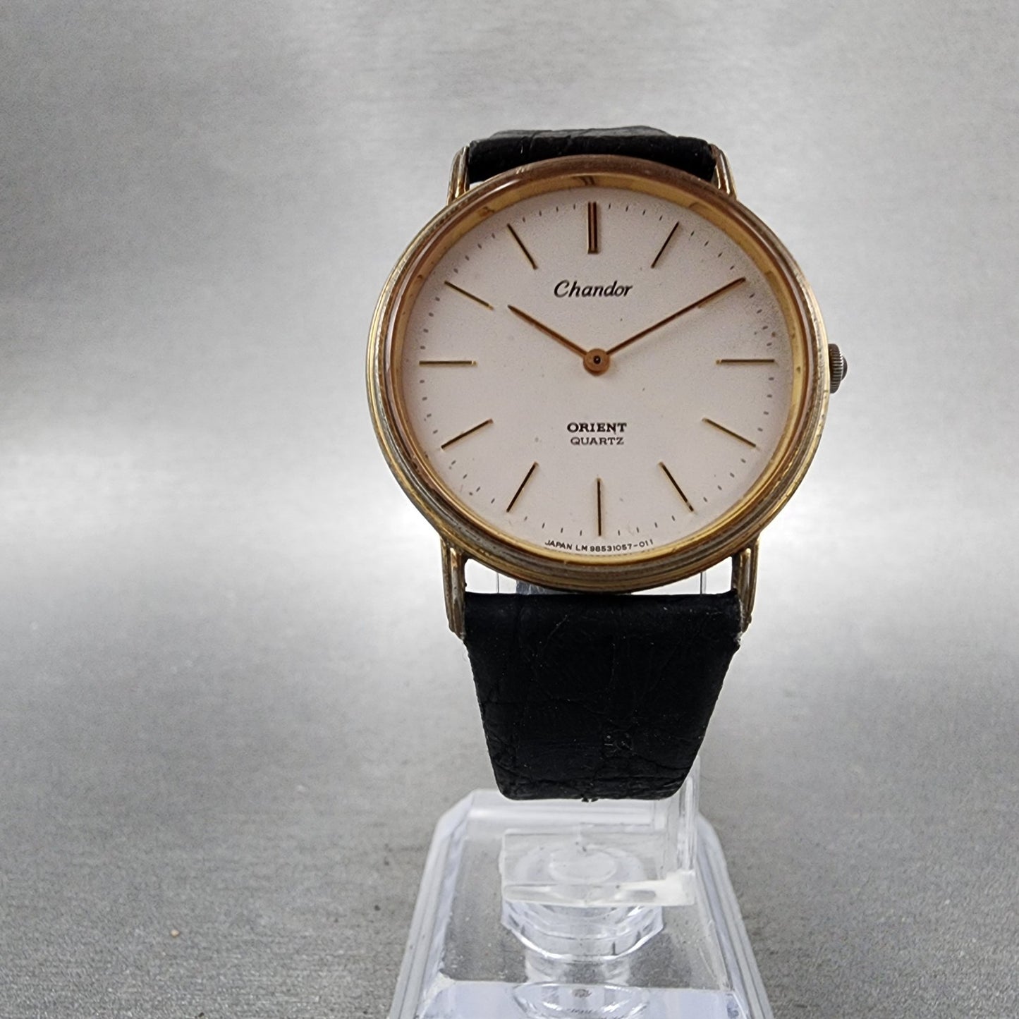 Orient Chandor Watch Men 32mm White Dial Gold Tone Round  New Battery5
