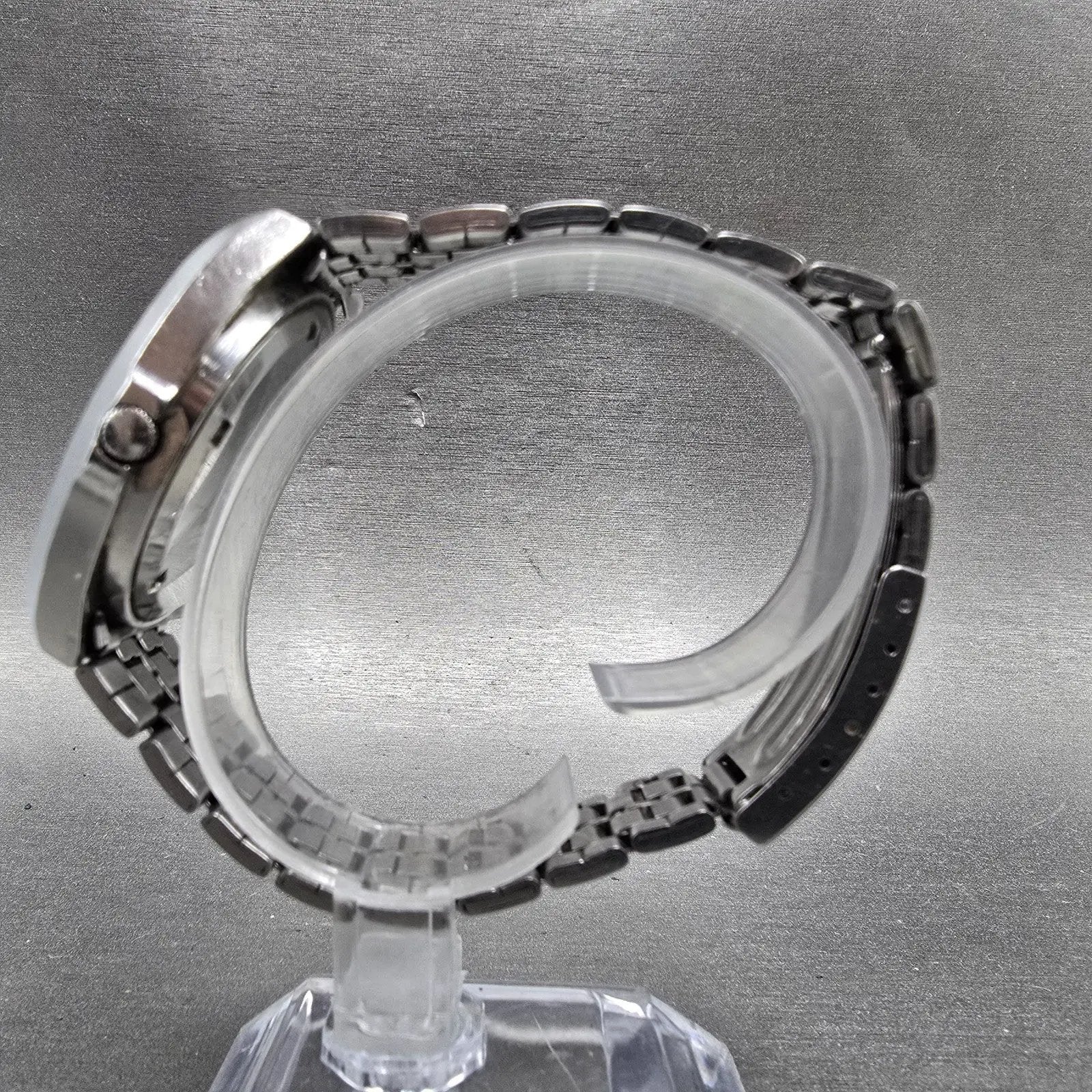 Seiko Automatic Watch Men 38mm Silver Dial Silver Tone Daydate 7009-5019 Runs6