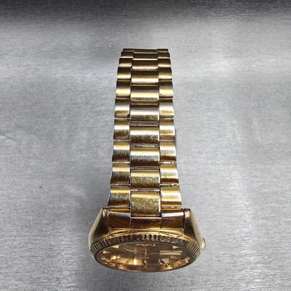 Seiko President Watch Men 35mm Gold Dial Gold Tone Daydate 5H23-8020 New Battery4