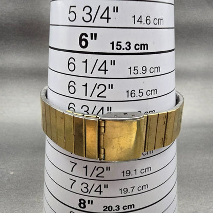 Seiko Tank Watch Men 26mm Gold Dial Gold Tone Rectangle 6530-5790 New Battery9
