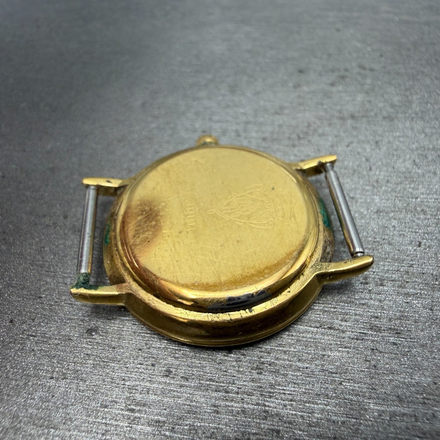 Gucci 3000L Watch Women 26mm Red Green Dial Gold Plated Round Leather New BattA512