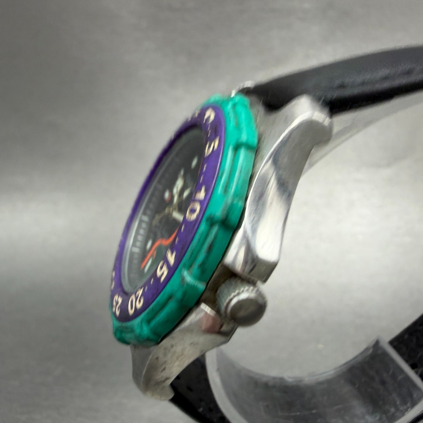 Seiko ALBA Aqua Gear Dive Watch 37mm Black&Green Dial Silver Tone Date New batt2