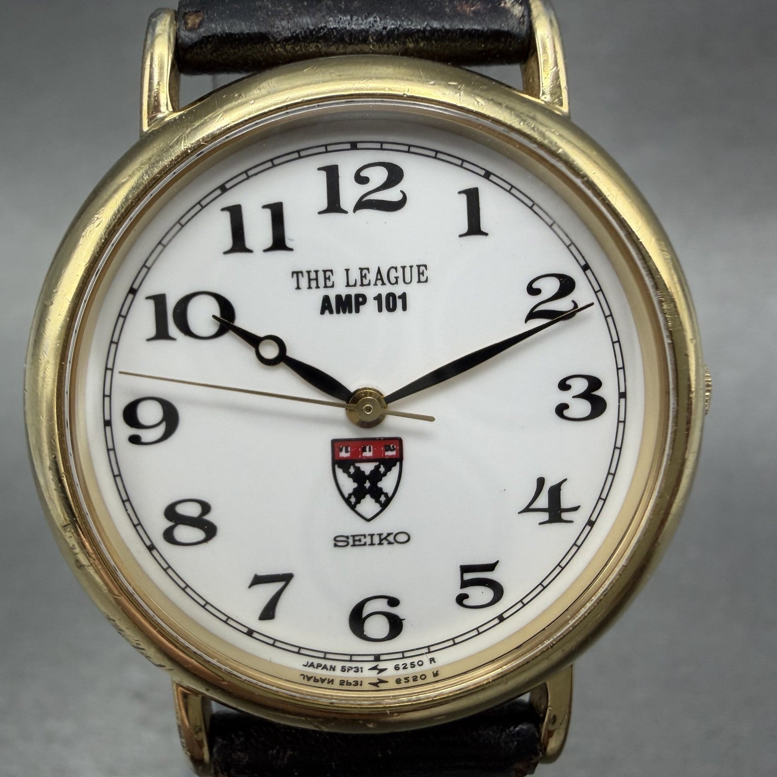 Seiko The League AMP 101 Watch Men 31mm White Dial Gold Tone 5p316190 New Batt1