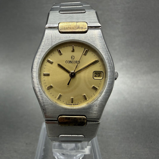 Concord Freedom Watch Women 23mm Gold Dial Steel Date Round 15.57.263 New Batt0