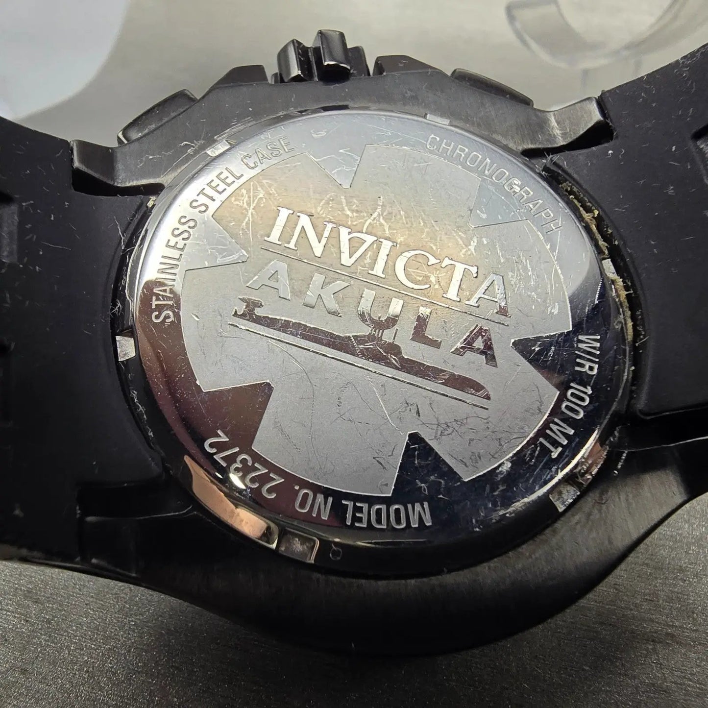 Invicta Akula Chronograph Watch Men 51mm Black Dial Black Tone Date 22372 NewBat9