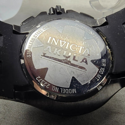 Invicta Akula Chronograph Watch Men 51mm Black Dial Black Tone Date 22372 NewBat9