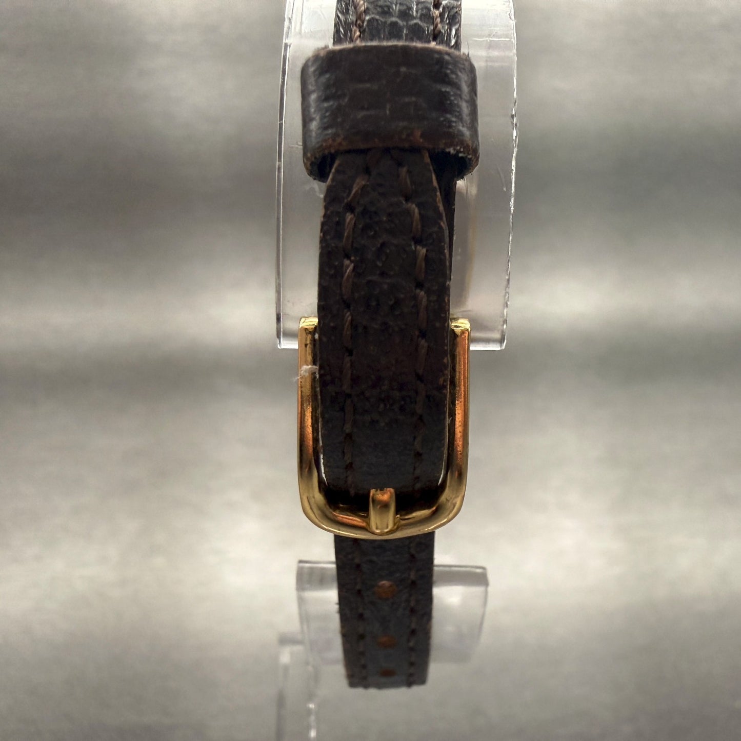 Seiko Watch Women 17mm Gold Dial Gold Tone Rectangle 2Y00-5A00 New Battery7