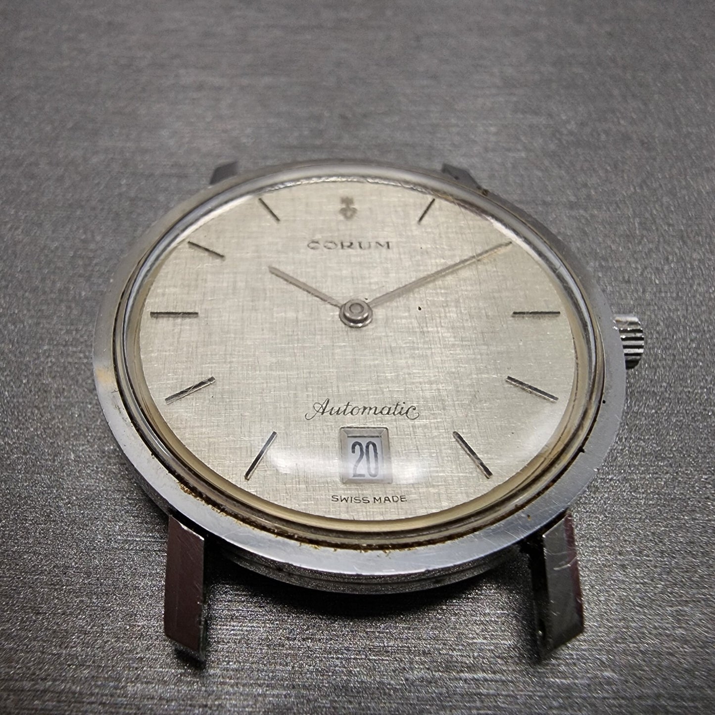 Corum Automatic Watch Men 36mm Woven Dial Steel Date 89B102 PARTS3