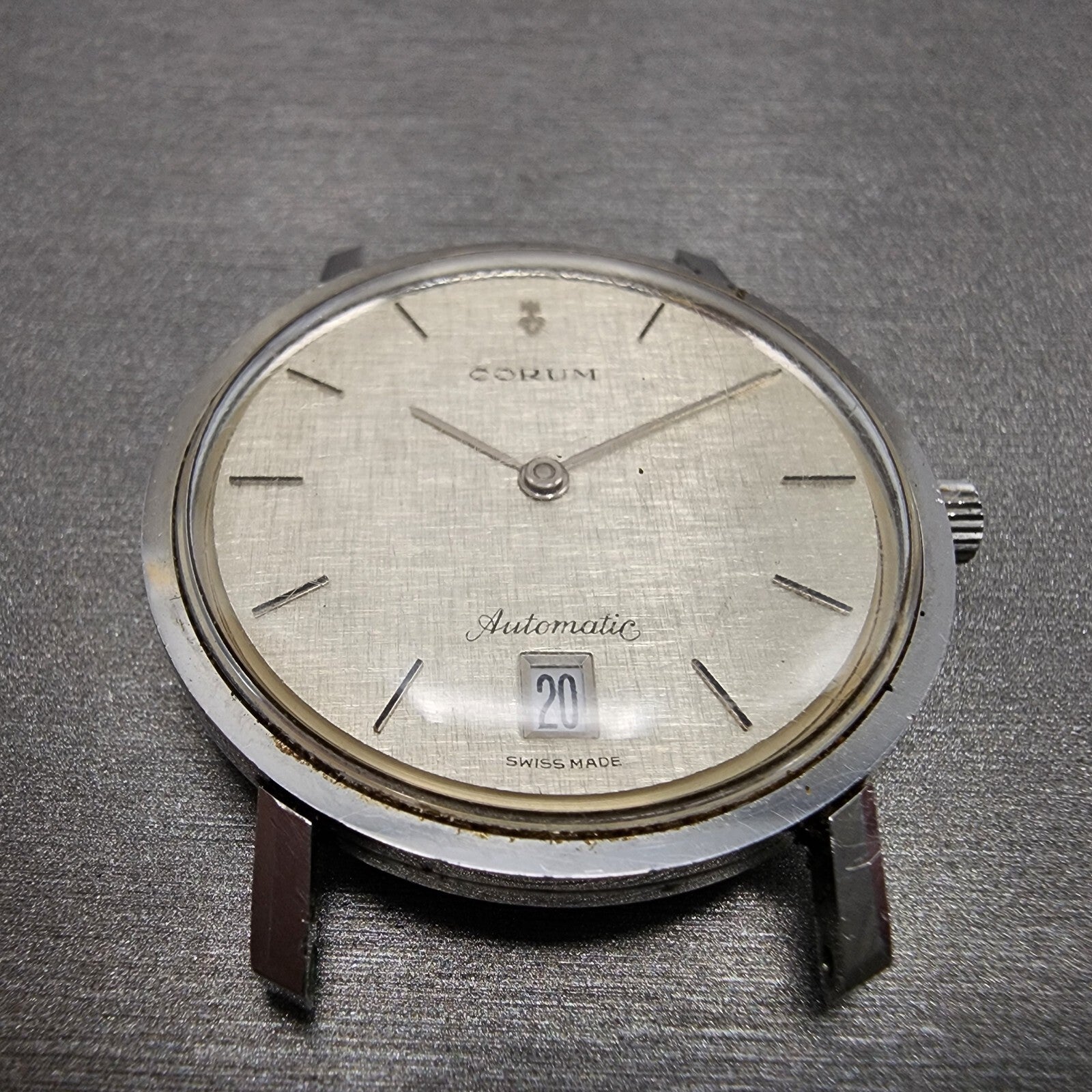 Corum Automatic Watch Men 36mm Woven Dial Steel Date 89B102 PARTS3