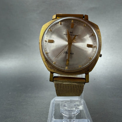 Hamilton Ricoh Electric Watch Men 35mm Champagne Dial Gold Asymmetrical PARTS6