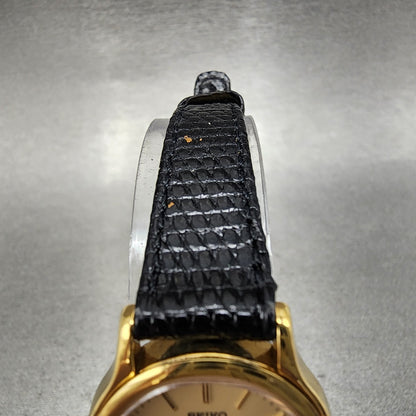 Seiko Watch Women 23mm Champagne Dial Gold Tone 12p210b90 New Battery4
