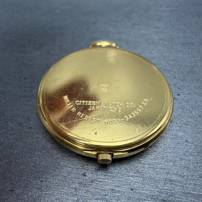 Citizen Pocket Watch Unisex 36mm Champagne Dial Gold Tone Round New battery7