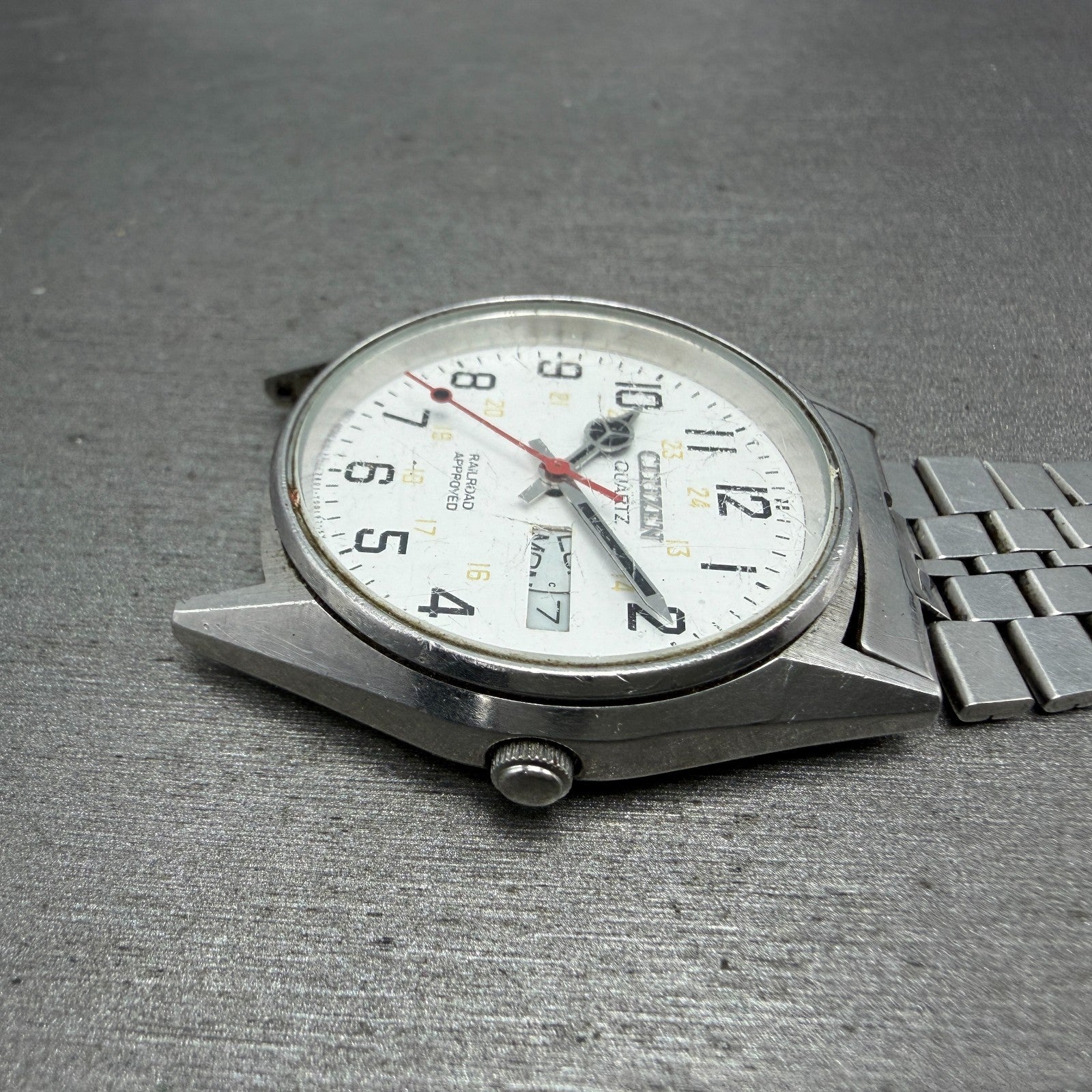 Citizen Railroad Approved Watch Men 35mm White Dial Silver 3801-892053 PARTS4