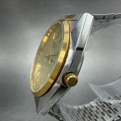 Citizen CQ Watch Men 35mm Champagne Dial Two Tone Daydate 4-S05961 New Battery2