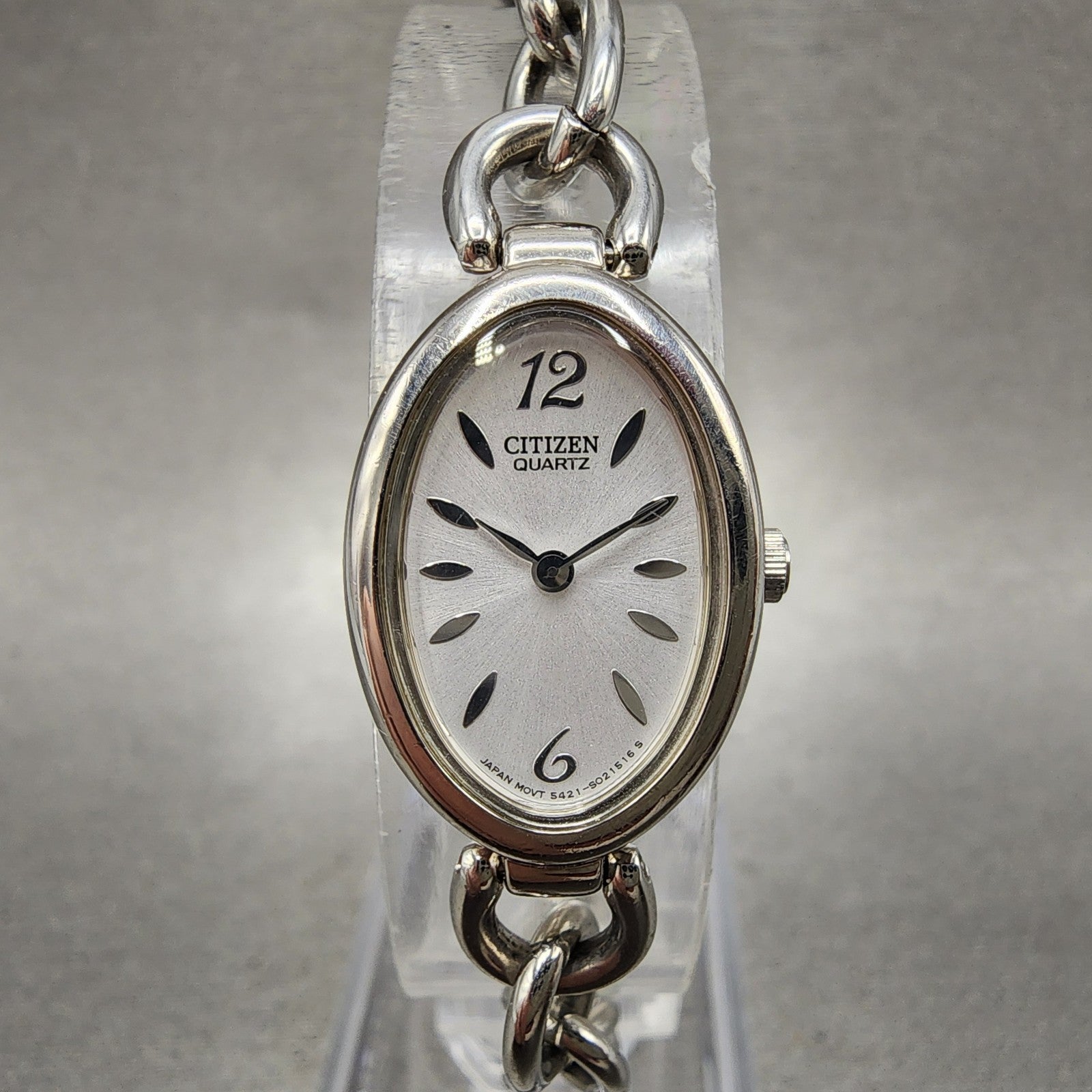 Citizen Watch Women 16mm Silver Dial Silver Tone Oval 5421S011426 New Battery0